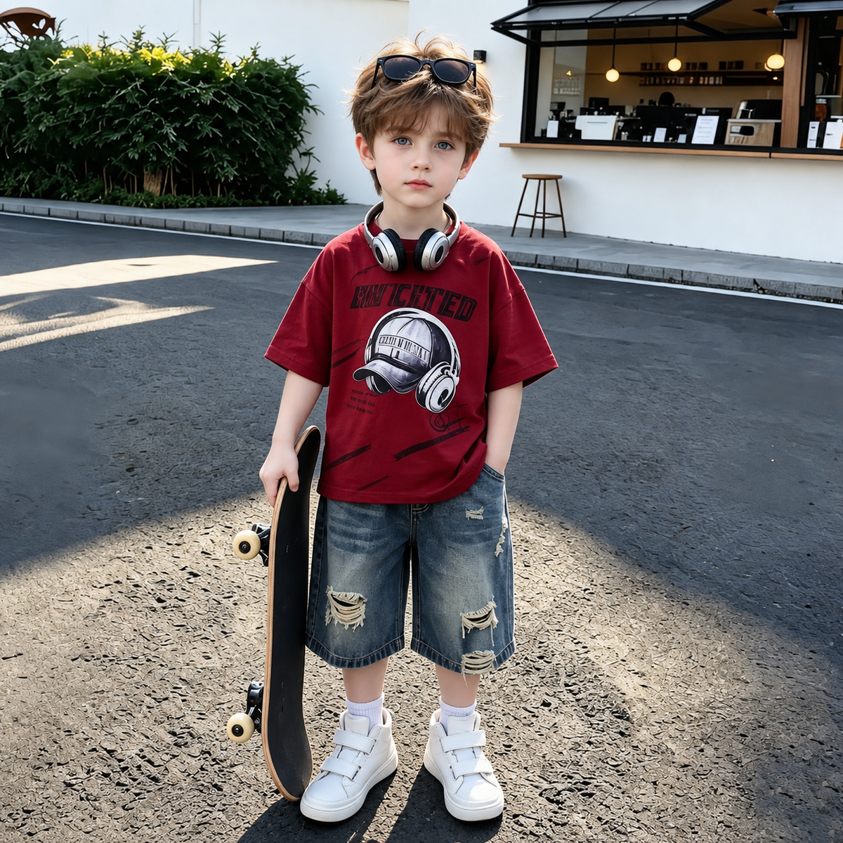 Conjunto Infantil de Verano con Falda y Camiseta