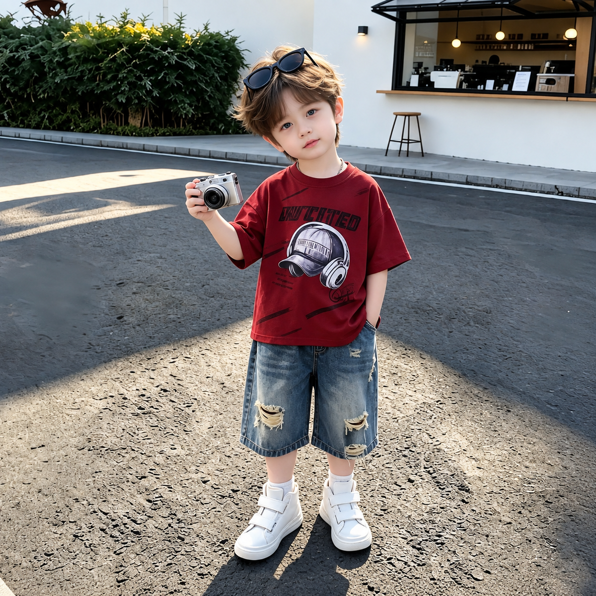 Conjunto Infantil de Verano con Falda y Camiseta