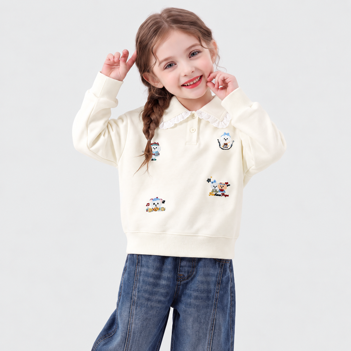 Sudadera Cartoon Cozy para Niña