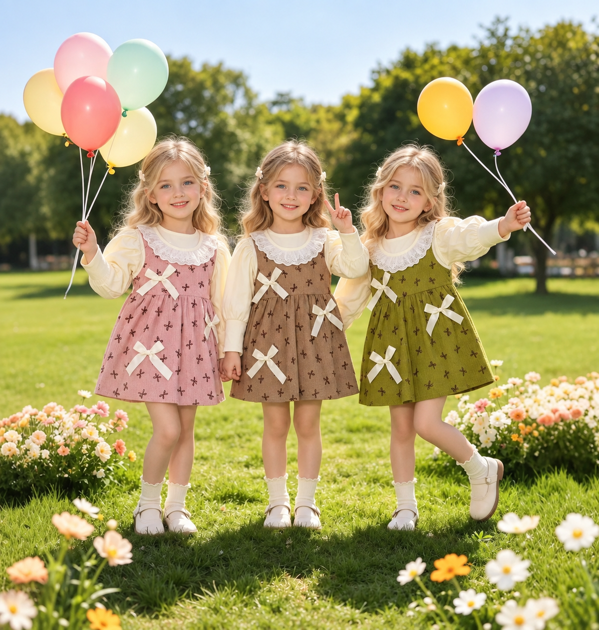 Vestido Infantil con Volantes y Diseño Dulce